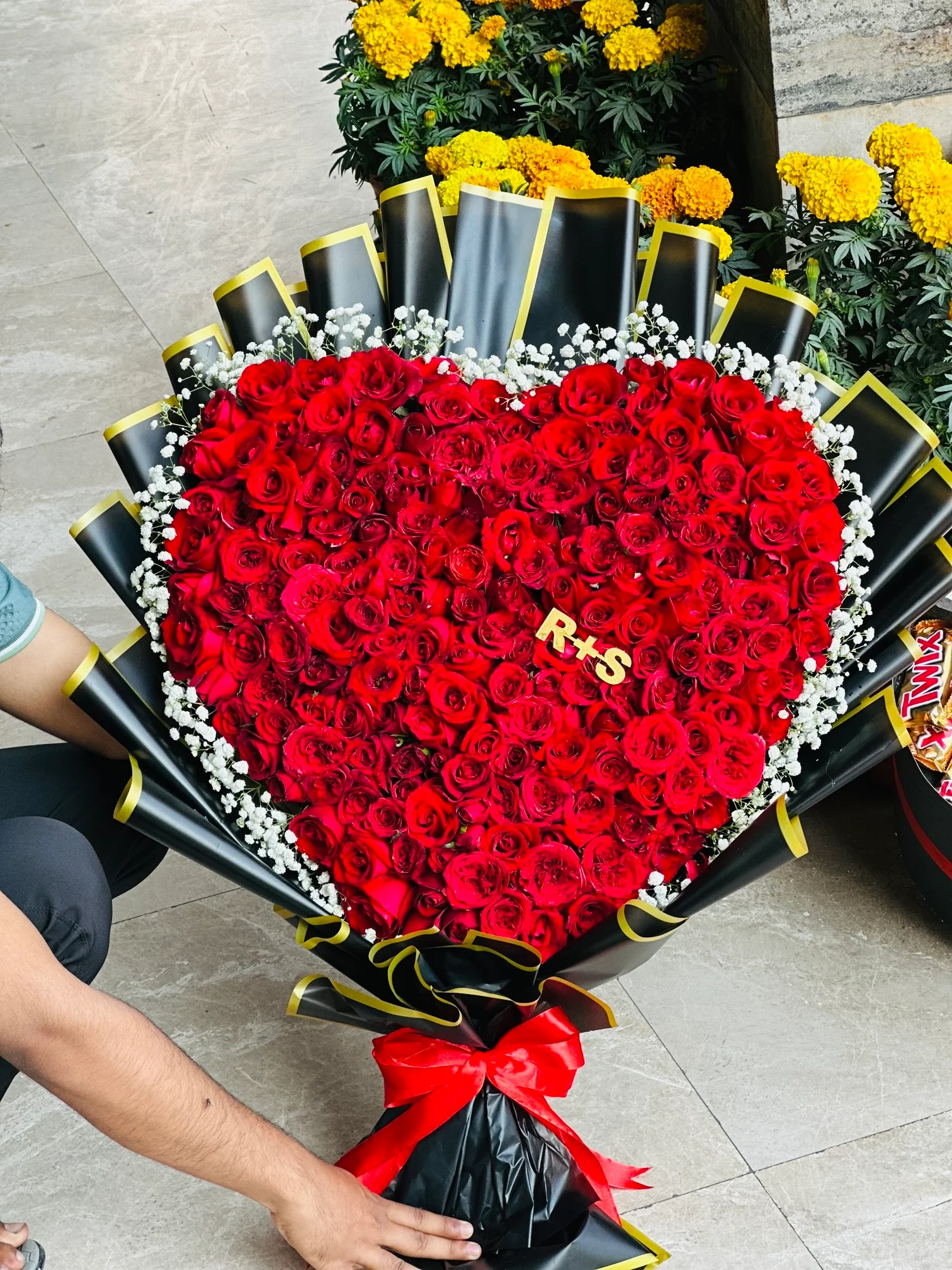 Heart-Shaped Red Rose Luxury Bouquet