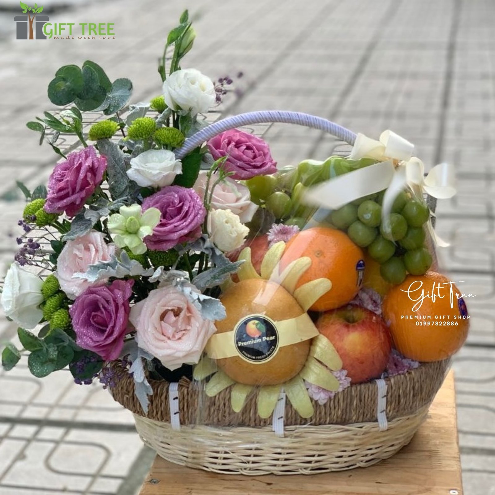 Fresh Fruit &amp; Flowers Busket