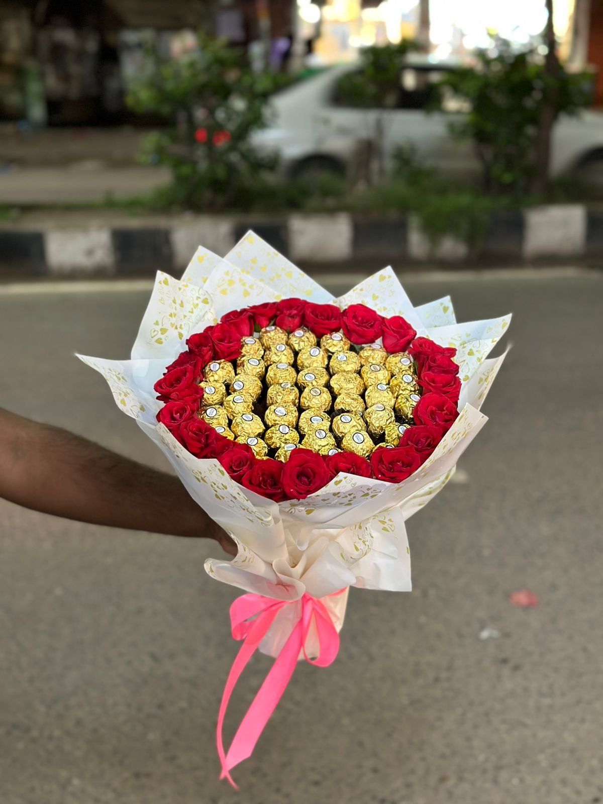 Ferrero Rocher & Red Roses Bouquet